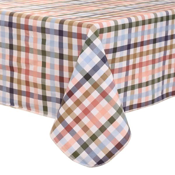 54 x 54 in. Vinyl Tablecloth with Flannel Backing Waterproof Wipeable Checkered
