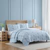 Laura Ashley Peony Garden 3-Piece Blue Reversible 100% Cotton King