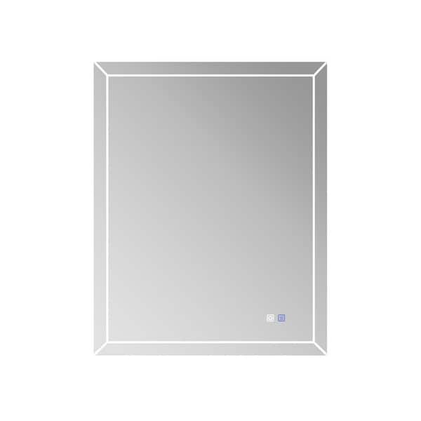 FORCLOVER 40 in. W x 32 in. H Large Rectangular Frameless Modern LED Lighted Wall Mounted Bathroom Vanity Mirror