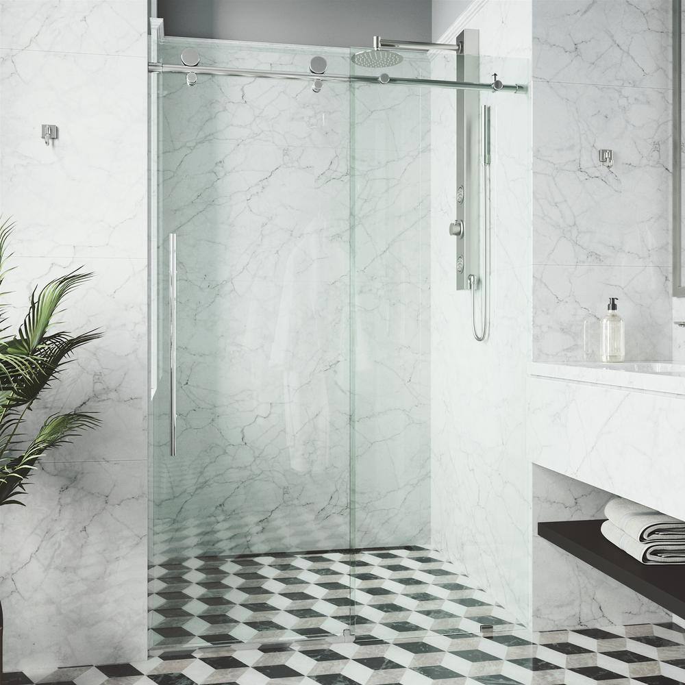 Elan E-Class 52" Frameless Chrome Sliding Shower Door