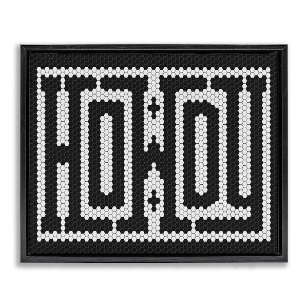 Mosaic Style Howdy in Black by Lettered and Lined 1 Piece Black Floater Frame Graphic Art Print 25 in. x 31 in.