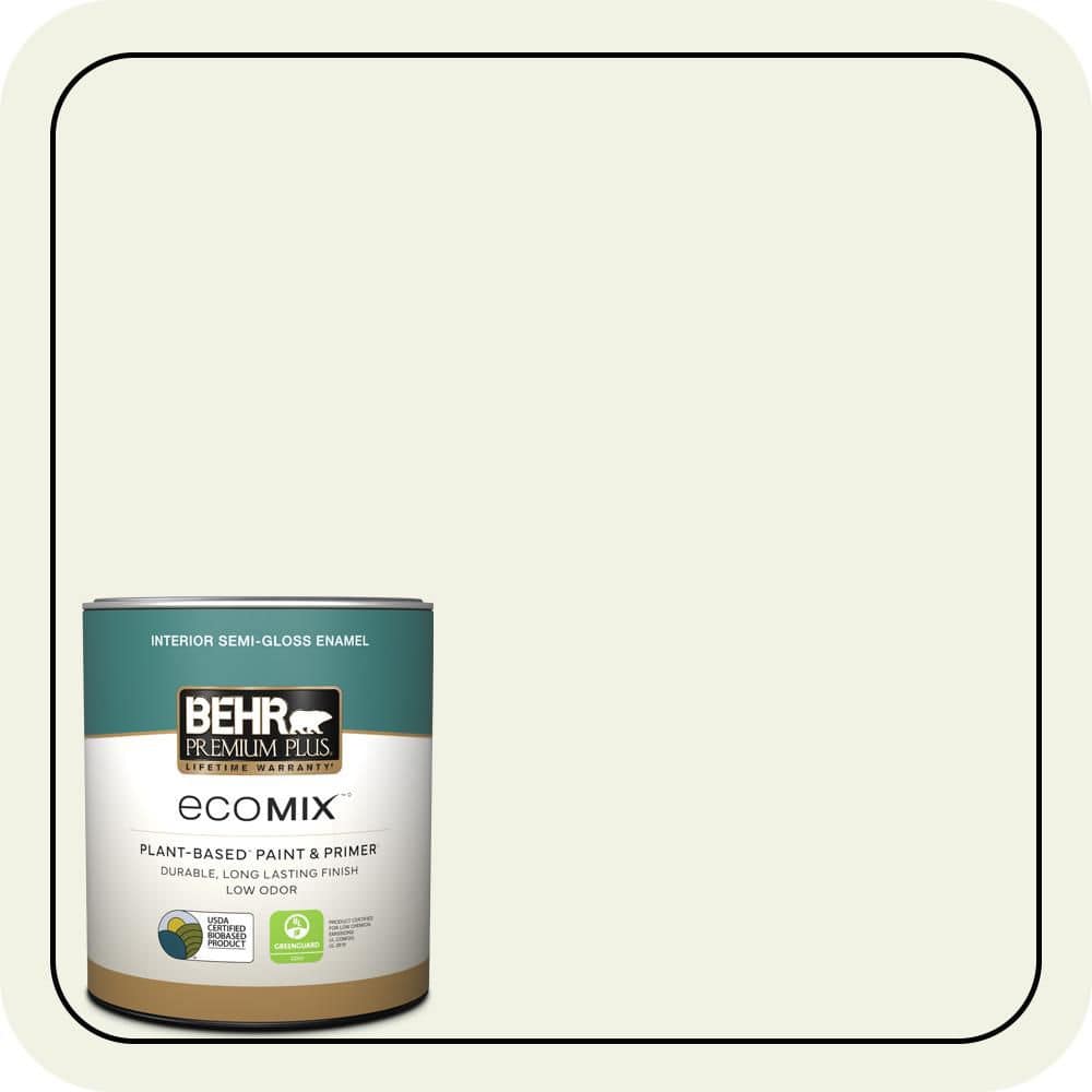 1 qt. #W-F-710 Hushed White Semi-Gloss Enamel EcoMix Plant-Based Interior Paint & Primer price history on PriceWatchPro