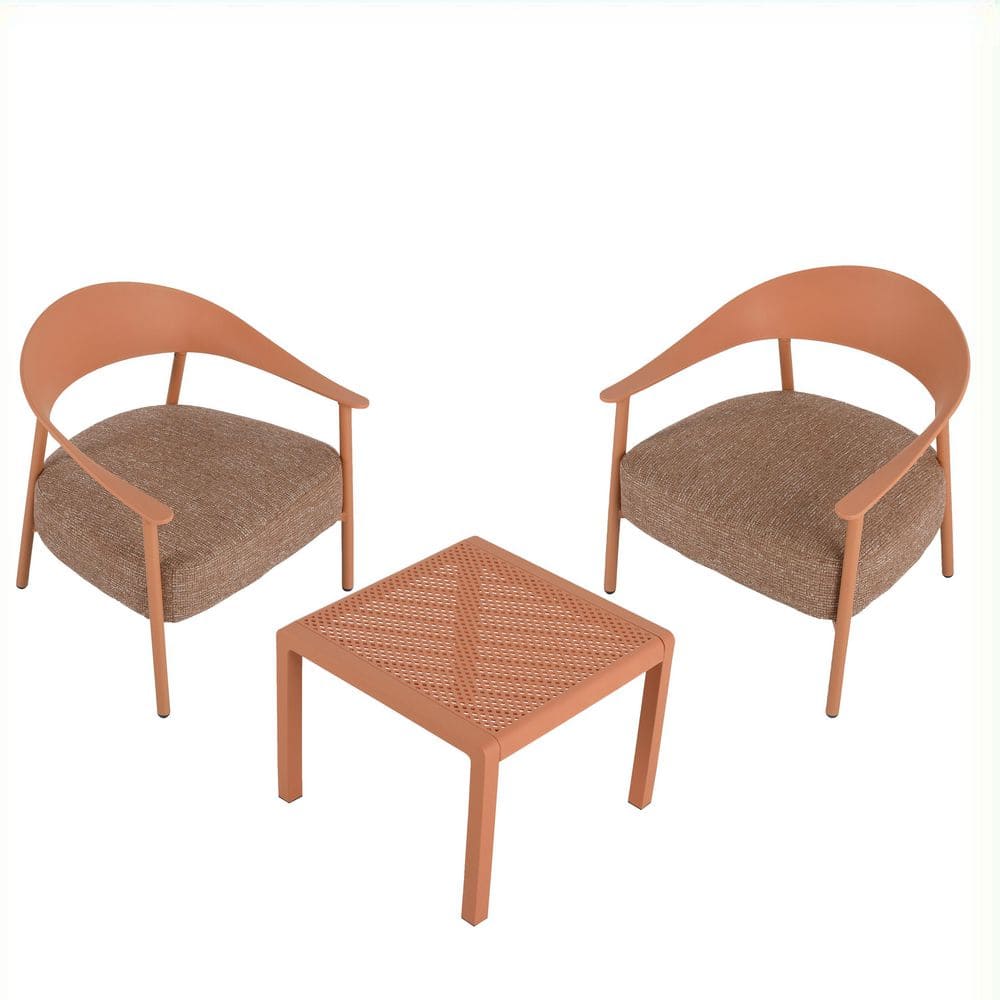 Brown 2-Piece Outdoor Accent Chair Set with Coffee Table and Cushion price history on PriceWatchPro