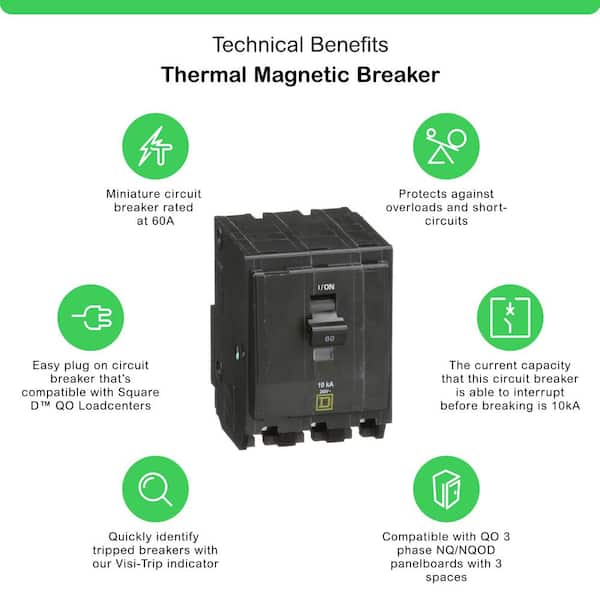 QO 60 Amp 3-Pole Plug-In Circuit Breaker