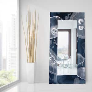 72 in. x 36 in. Moon Jellies Rectangle Framed Printed Tempered Art Glass Beveled Accent Mirror