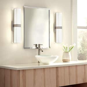Vandeventer Medium 23 in. Brushed Nickel Modern Contemporary Wall Vanity Light with Integrated LED and Acrylic Shade