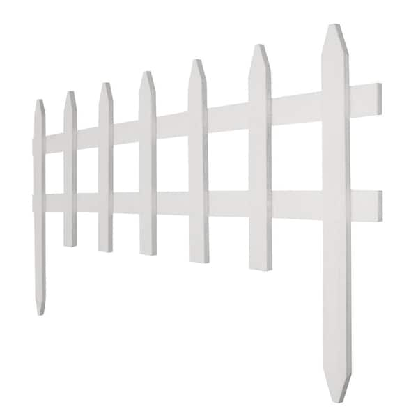 18 in. H 36 in. W White Wood Picket Garden Fence