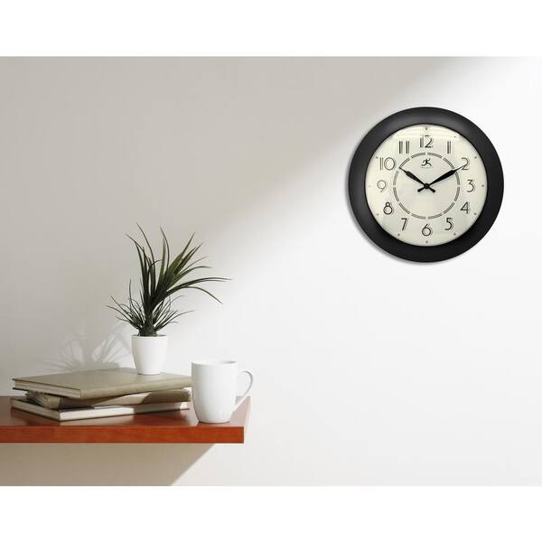 Infinity Instruments Jitter Bug Black 14.5 in. x 14.5 in. Round Wall Clock