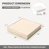 Product dimensions and slipcover size chart.
