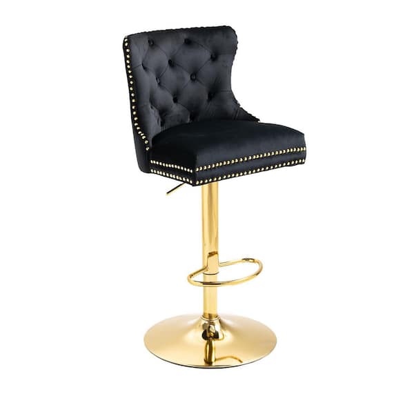 Unbranded 37.8 in. H Black Solid Frame Vintage Bar Stools with Back and Footrest Counter Height Bar Chairs