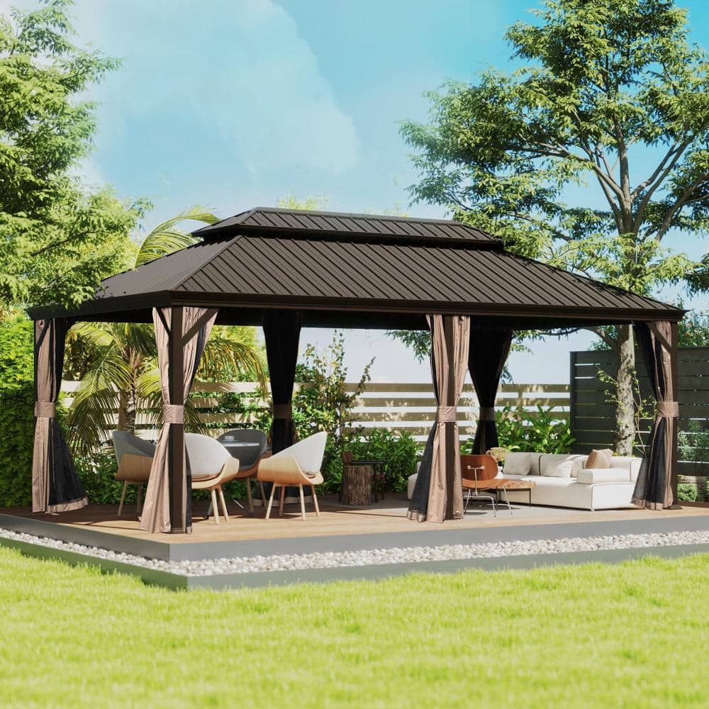 HALEOカーディロベルト【Lサイズ】 ToolCat 12 ft. x 18 ft. Upgraded Metal Hardtop Gazebo, Dual-Layer