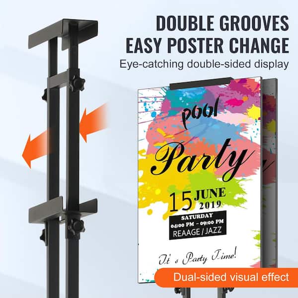 SKYSHALO Poster Stand,Adjustable Height Up to 75 in. Double-Sided