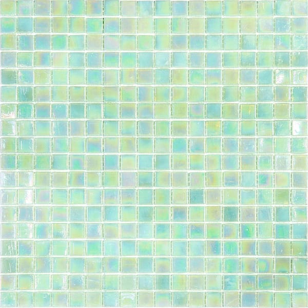 Apollo Tile Skosh 4" x 6" Glossy Ultramarine Green Glass Mosaic Uniform square Wall & Floor Sample Tile 0.13 sq. ft./Piece (1-Pack)