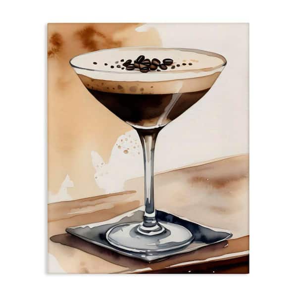 Stupell Industries Espresso Martini Watercolor by LSR Design Studio Unframed Food Graphic Art Print 20 in. x 16 in.