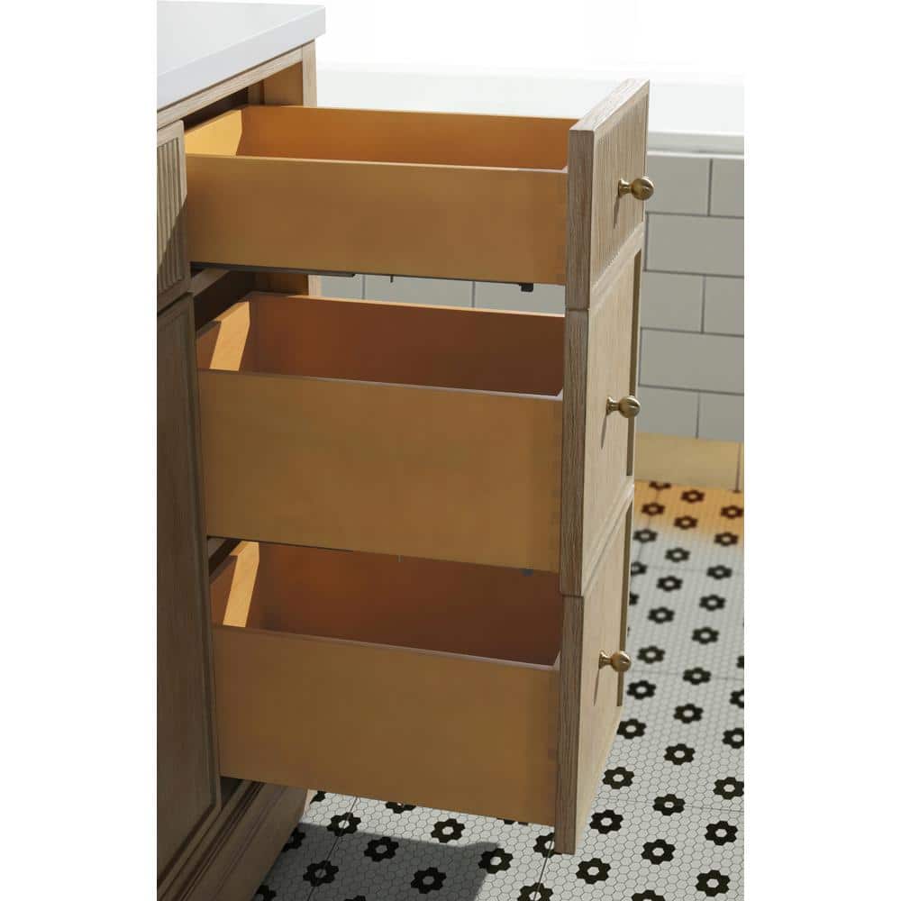Redondo 36'' Ash Oak Single Bathroom Vanity with Quartz Top