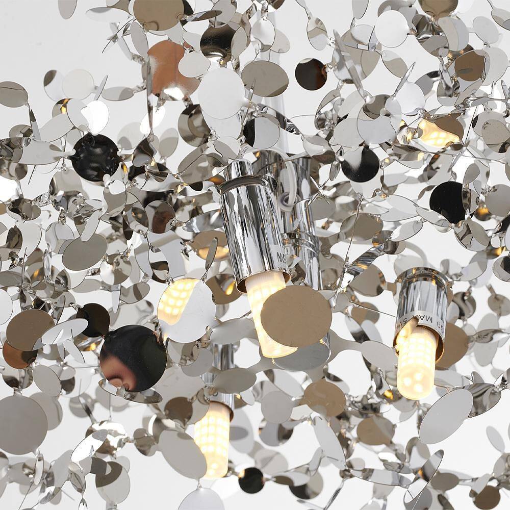 Silver Sparkle Confetti 15.75" Stainless Steel Pendant
