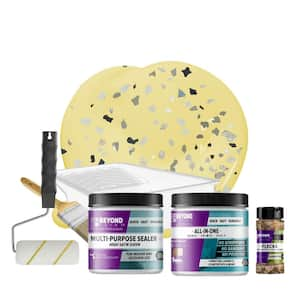 Buttercream Countertop Kit and Smoked Gray Flecks