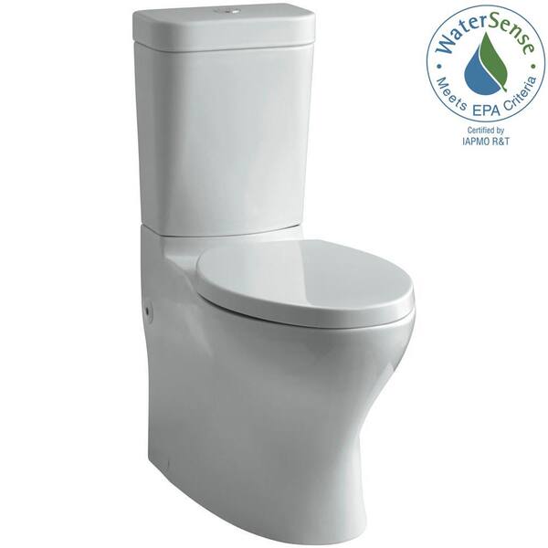 KOHLER Persuade Circ 2-piece 1.0 or 1.6 GPF Dual Flush Elongated Toilet in Ice Grey, Seat Not Included