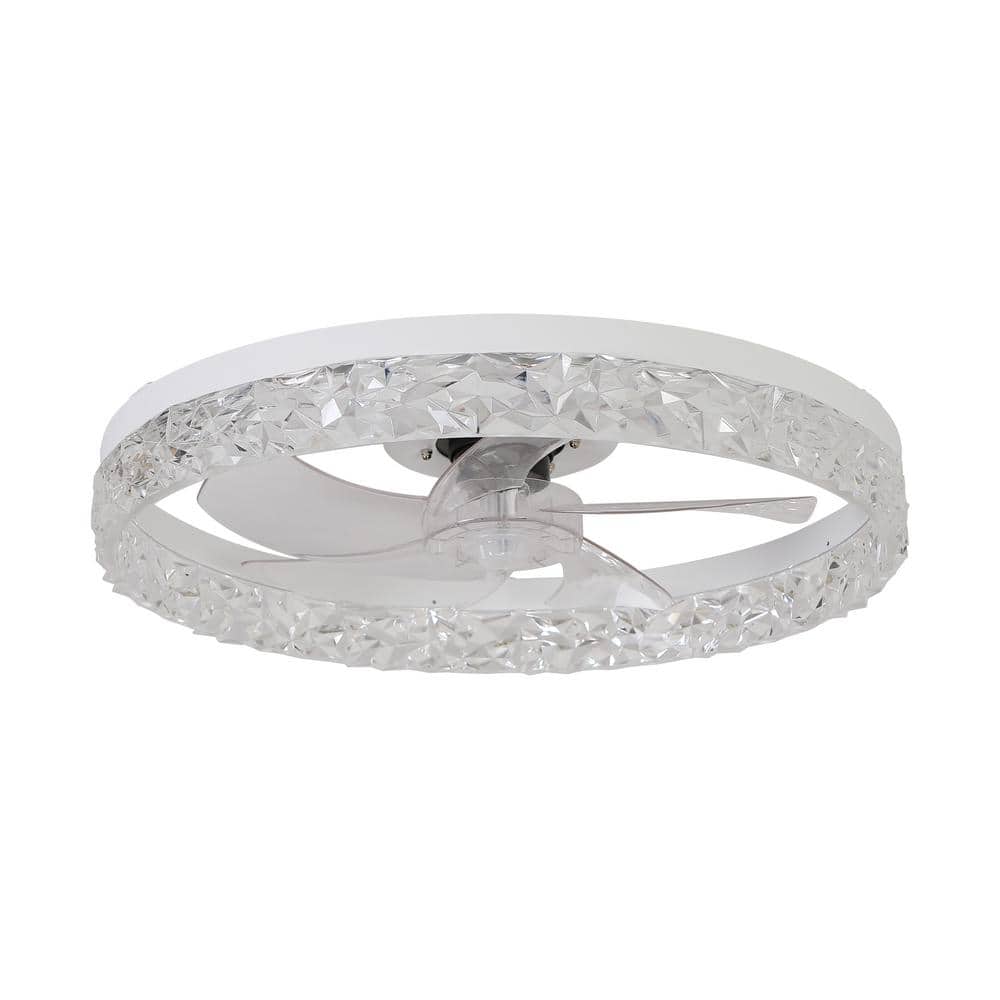 52 in. Smart Indoor Acrylic Standard Ceiling Fan with White Integrated LED,