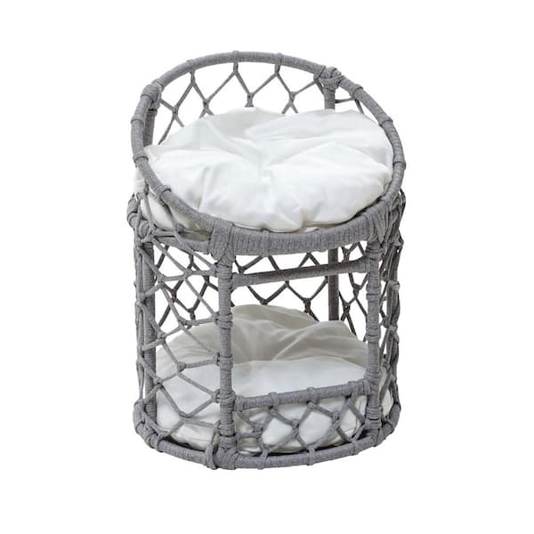 cenadinz Grey Double Layer Cat bed for Small to Medium Cat (26-40 lbs.)