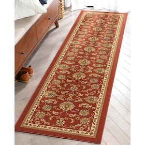 Red 2 ft. x 7 ft. Kings Court Tabriz Floral Traditional Oriental Runner Area Rug