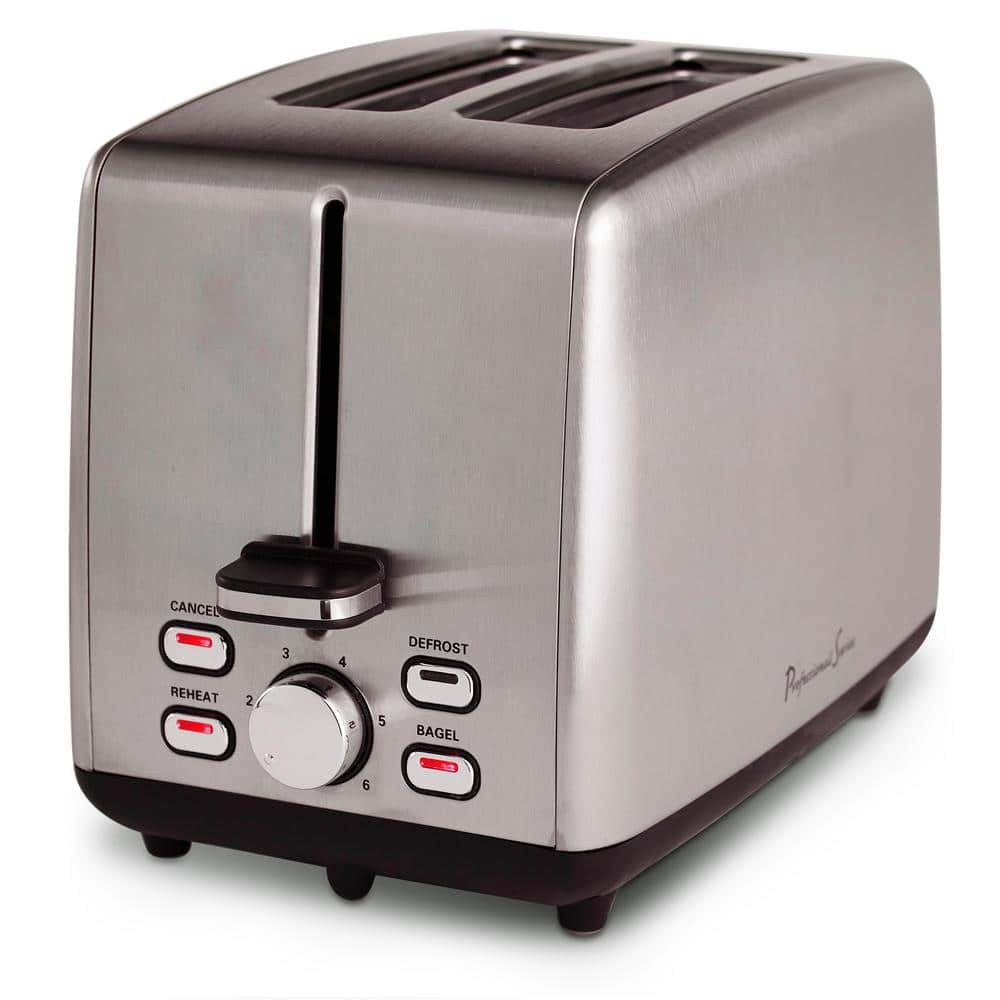 Stainless Steel 2-Slice Wide Slot Toaster with Crumb Tray