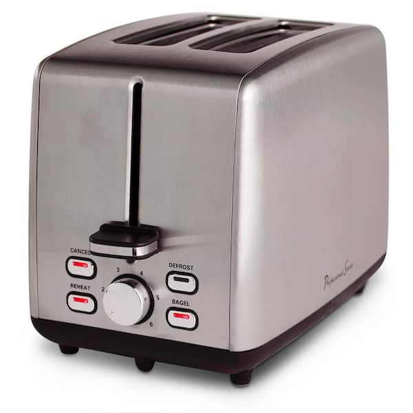 Mueller Retro Toaster 2 Slice with 7 Browning Levels and 3 Functions:  Reheat, Defrost & Cancel, Stainless Steel Features, Removable Crumb Tray,  Under