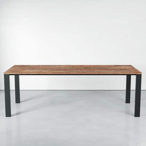 Metal Works Scandinavian Minimalist, Natural Wood 40in. 4 Legs Dining Table-Seats 6