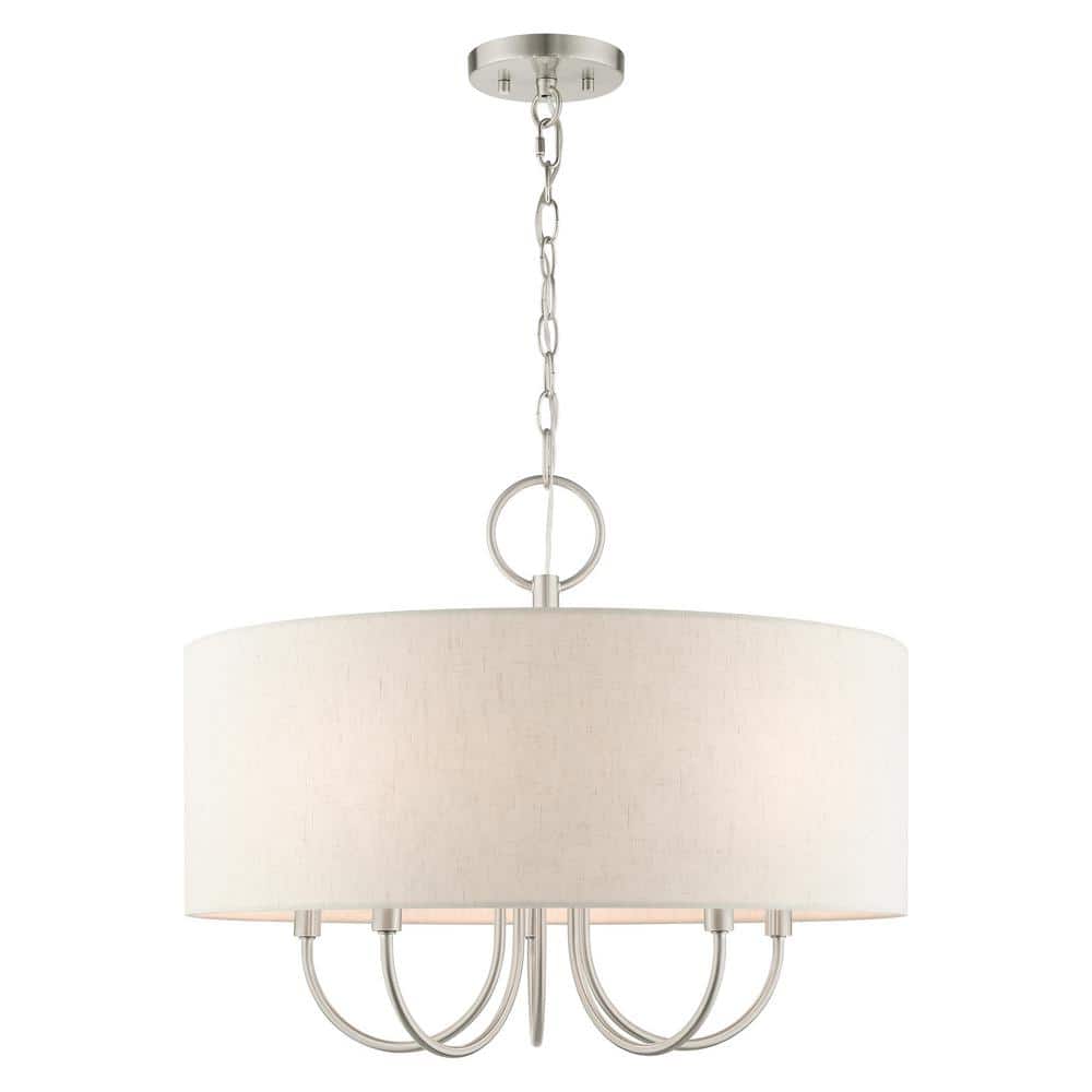 Blossom 5 Light Brushed Nickel Pendant Chandelier