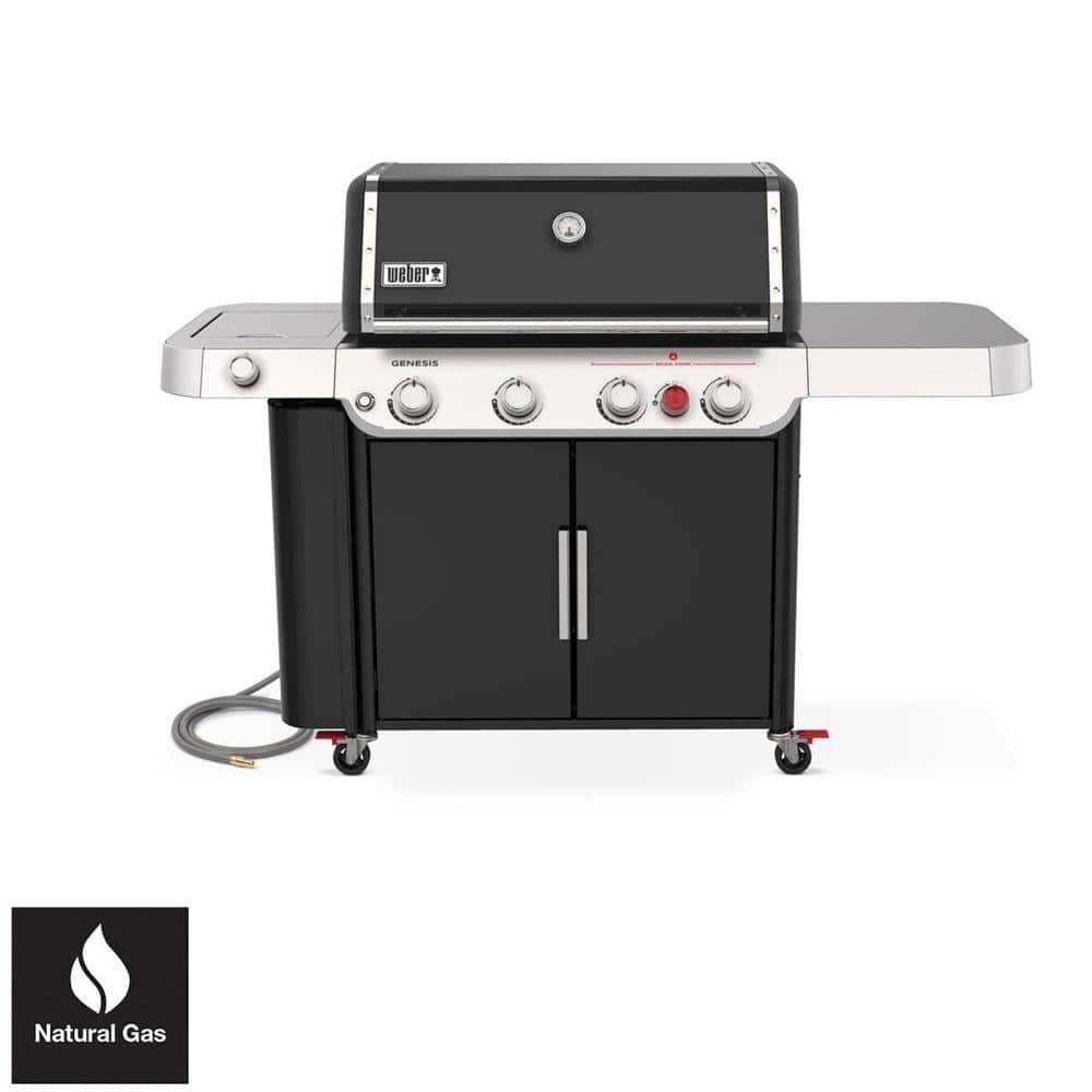 Genesis E-435 4-Burner Natural Gas Grill in Black with - The Home Depot