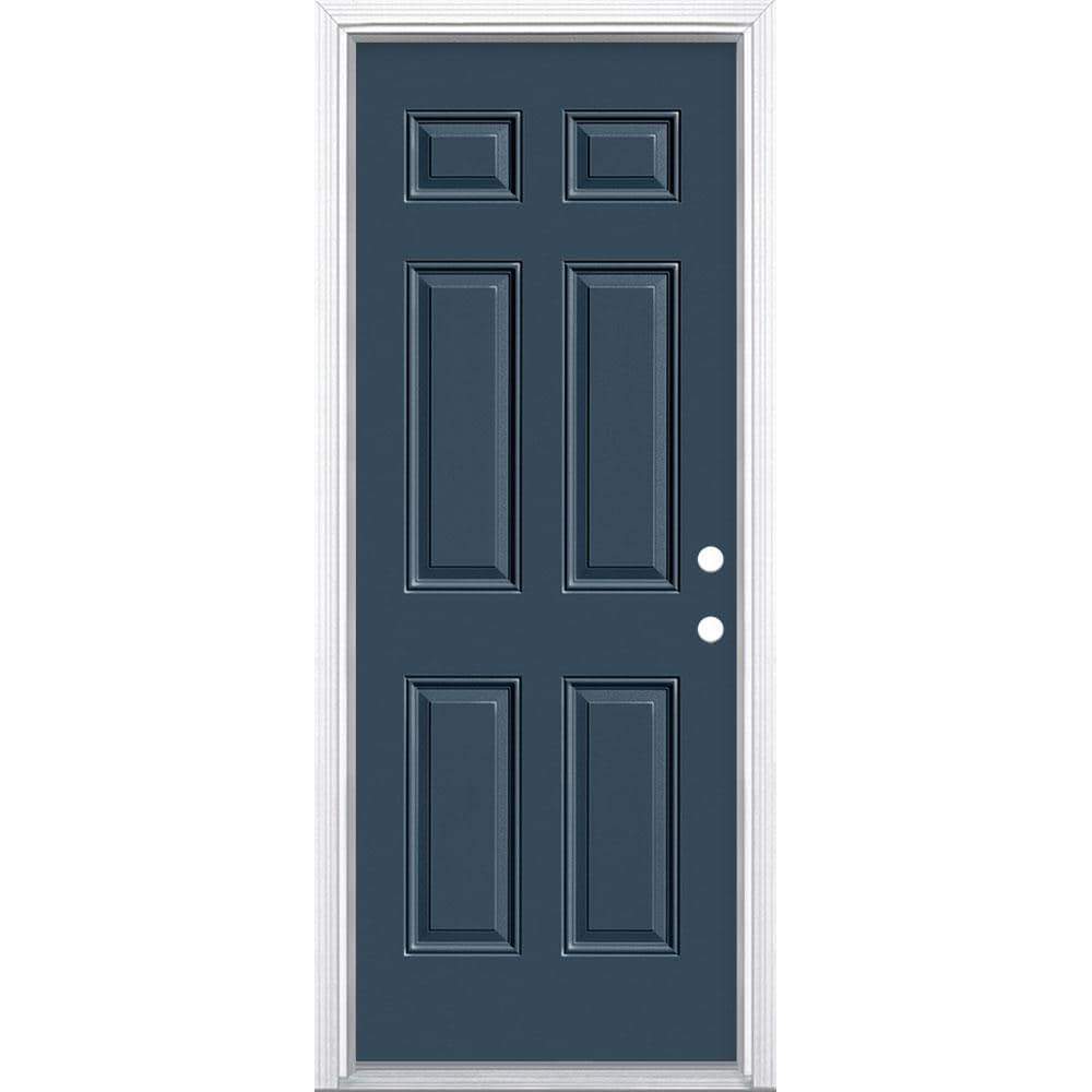 Masonite 32 in. x 80 in. 6-Panel Left Hand Inswing Painted Steel