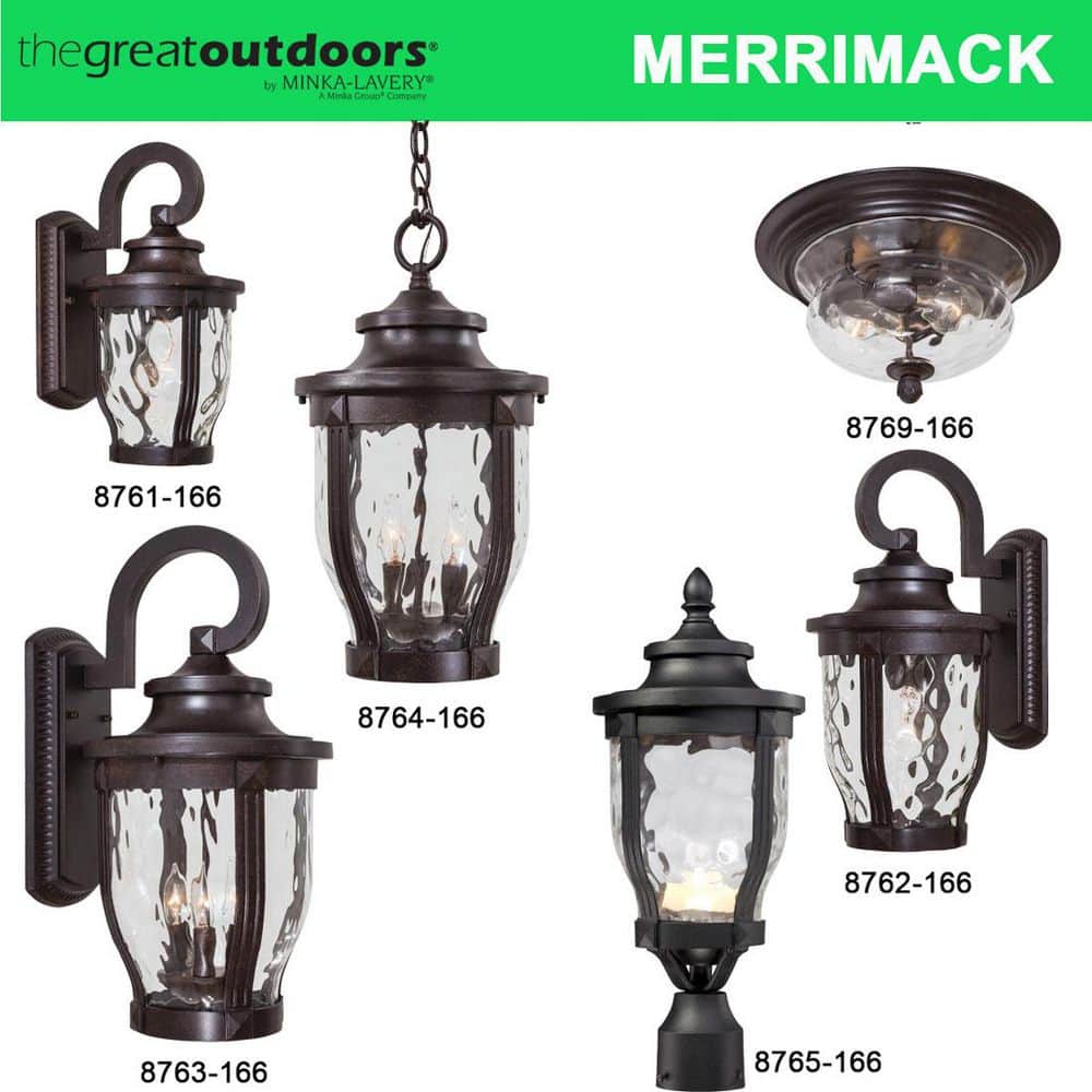 Merrimack Bronze Outdoor Wall Lantern with Clear Hammered Glass