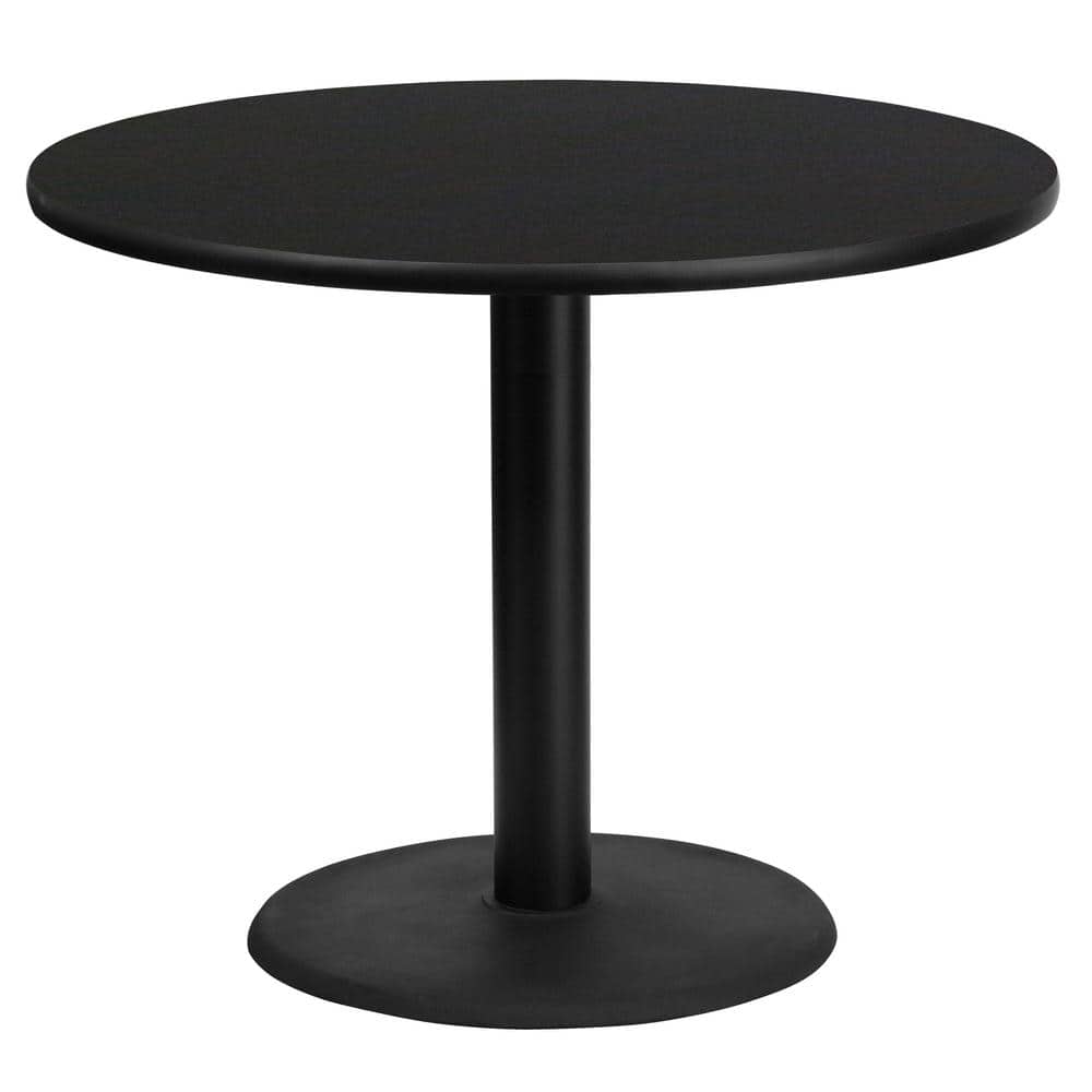 Flash Furniture 36 In Round Black Laminate Table Top With 24 In Round Table Height Base Xurd36bktr24 The Home Depot