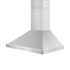 30 in. 400 CFM Ducted Kitchen Wall Mount Range Hood with Light in Stainless Steel