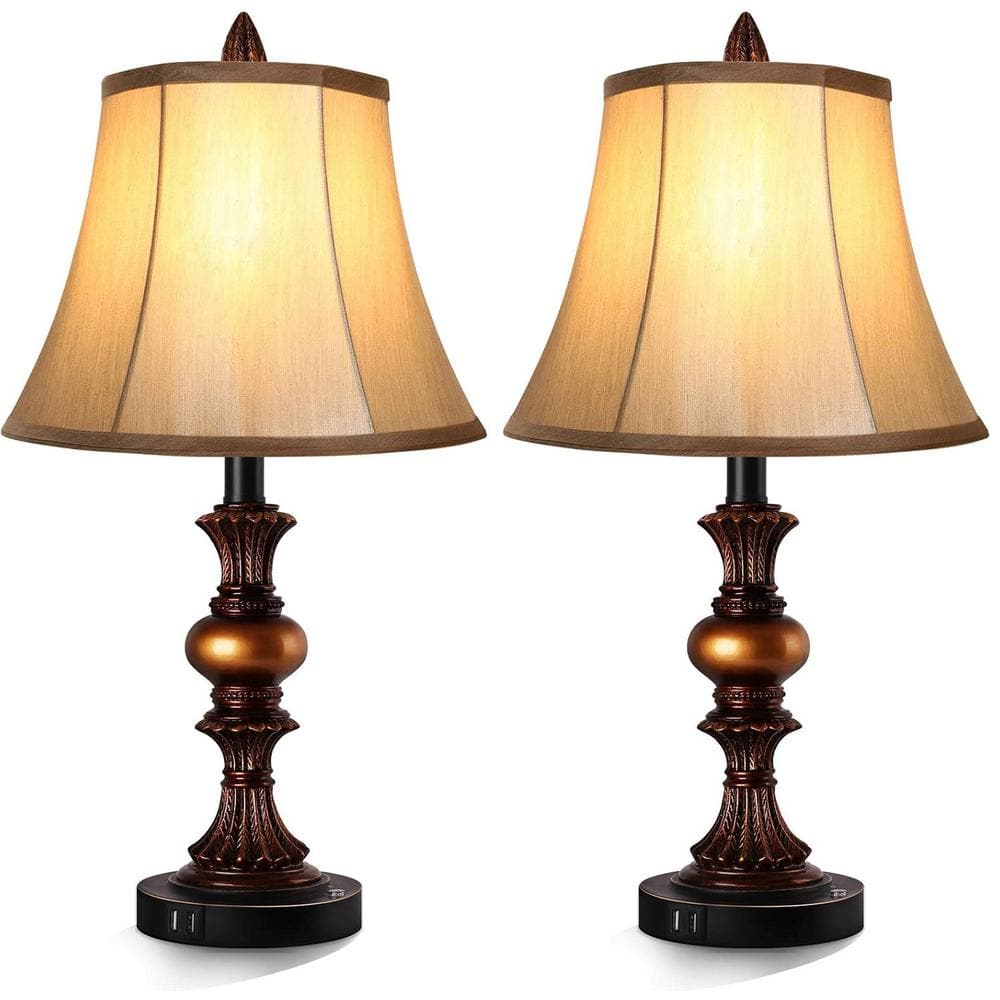 Rottogoon 22 in. Vintage Bedside Lamps