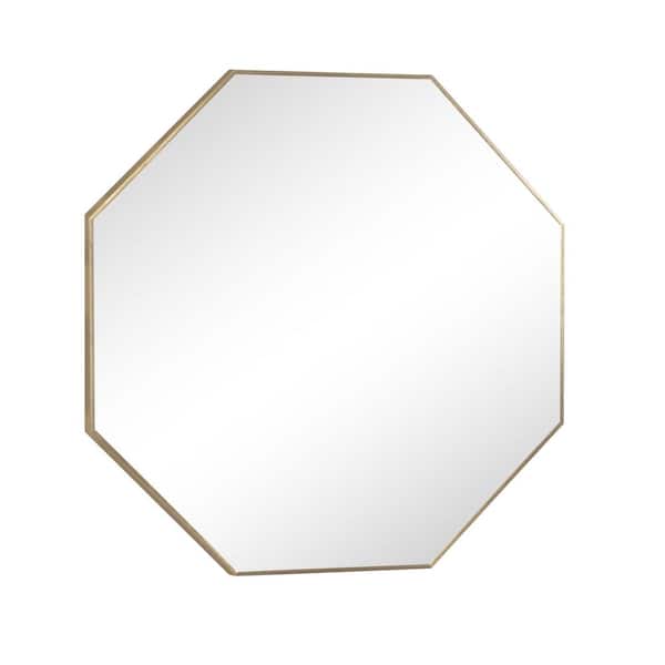 Dovelina 31.5 in. W x 31.5 in. H Metal Framed Gold Wall Decorative Mirror