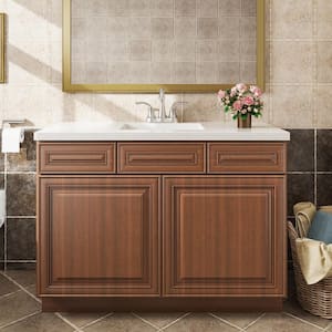 42 in. W x 21 in. D x 34.5 in. H in Cameo Scotch Plywood Ready to Assemble Floor Vanity Sink Base Kitchen Cabinet