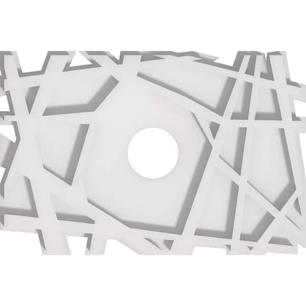 Ekena Millwork 1 in. P X 12 in. W X 8 in. H X 2 in. ID Novo Architectural Grade PVC Contemporary Ceiling Medallion