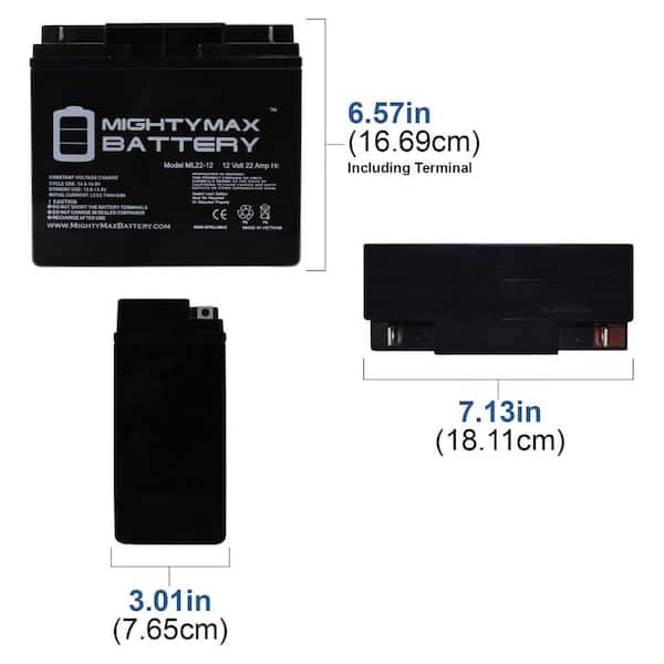 Mighty Max 12V 22Ah SLA Battery for Black Decker Electromate 400