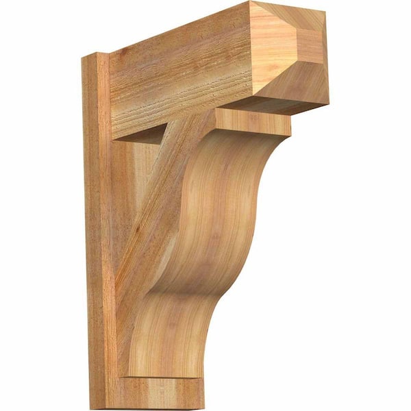 Ekena Millwork 8 in. x 24 in. x 20 in. Western Red Cedar Fuston Craftsman Rough Sawn Outlooker