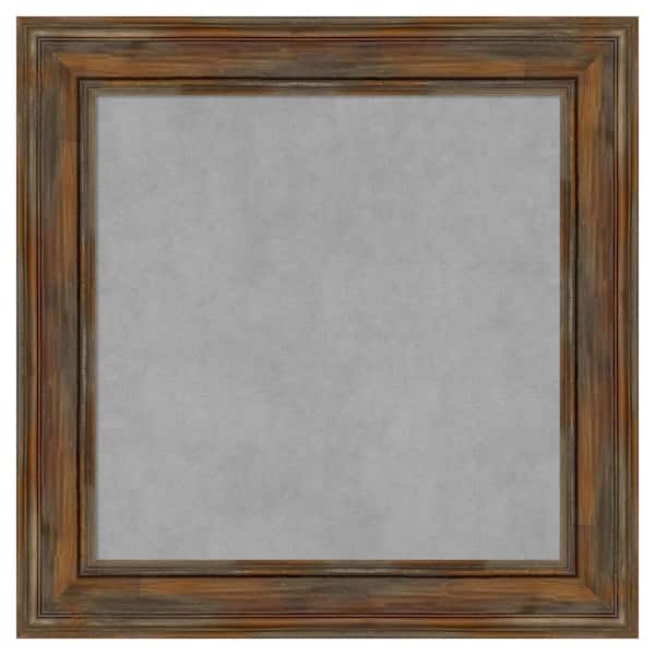 Amanti Art Alexandria Rustic Brown 26 in. x 26 in. Framed Magnetic Board