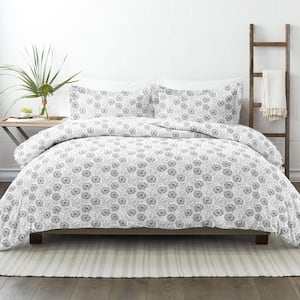 Make a Wish Patterned Performance Light Gray Queen 3-Piece Duvet Cover Set