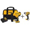 DeWalt 20V Max XR Lithium-Ion Cordless 18-Gauge Brad Nailer with 20V Max Compact Lithium-Ion 2.0Ah Battery Pack