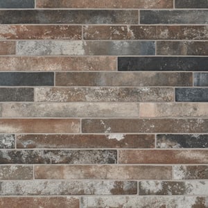 Scotch Industrial Red Mix 1.88 in. x 17.71 in. Matte Porcelain Floor and Wall Tile 8.28 sq. ft./Case