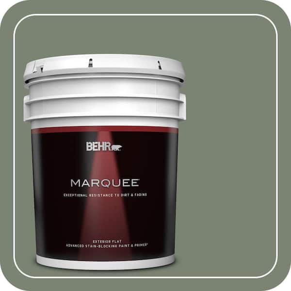 BEHR MARQUEE 5 gal. #ICC-77 Sage Green Flat Exterior Paint & Primer