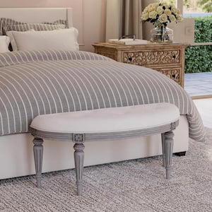 Tamara Gray 45 in. Demilune Upholstered Bench without Back