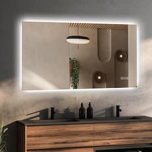 40 in. W x 24 in. H Rectangular LED Backlit Mirror Frameless Anti-Fog Wall Bathroom Vanity Mirror