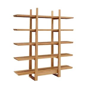 Accents 72 in. Caramelized/Exotic Tiger Bamboo 5-Shelf Etagere Bookcase with Open Back