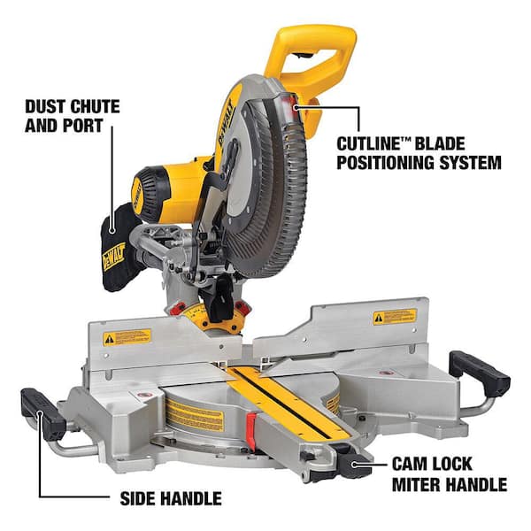 15 Amp Corded 12 in. Double Bevel Sliding Compound Miter Saw and Heavy Duty Miter Saw Stand with Wrench & Material Clamp