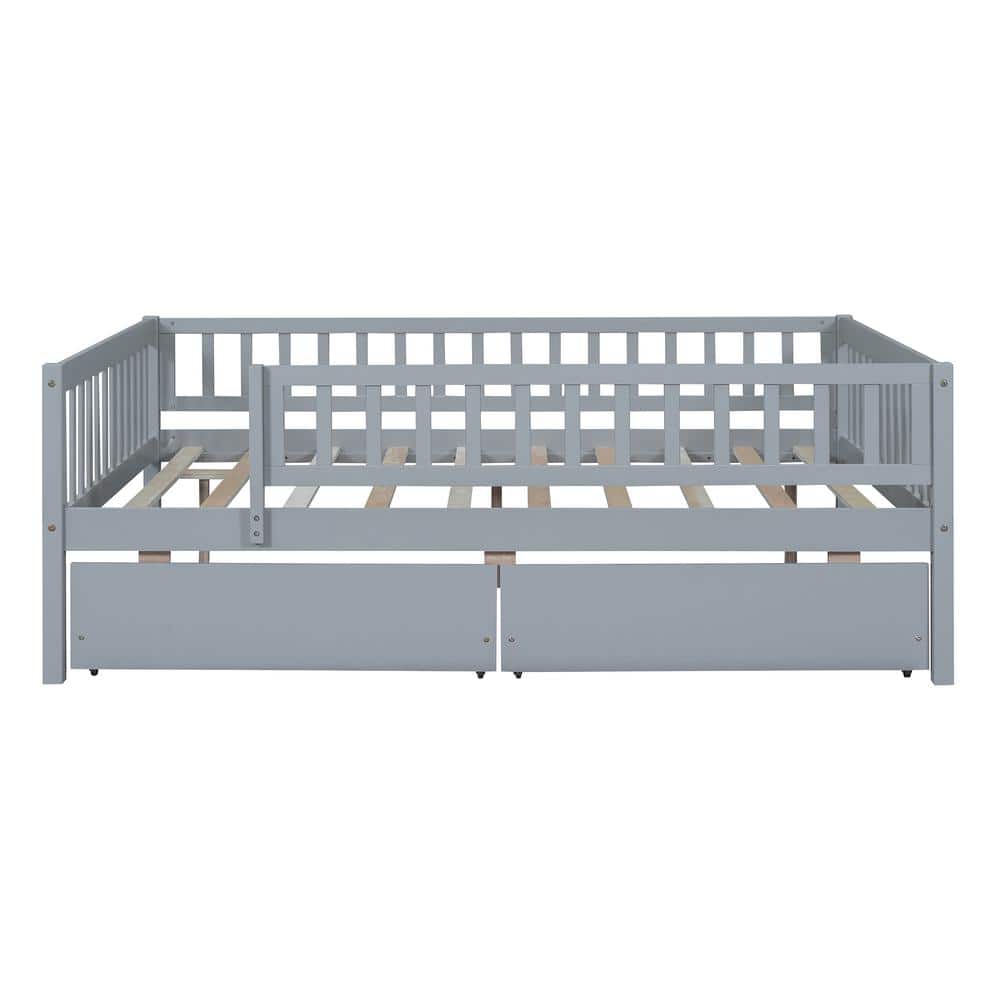 79.5 in. L x 57 in.W x 28.3 in. H Full Size Daybed Wood Bed with Two Drawers, Gray price history on PriceWatchPro